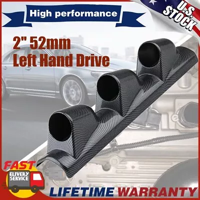 Universal Black Pod A Pillar Triple 3 Hole Mount Gauge Holder US Car Carbon 52mm • $18.59