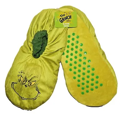 DR SEUSS THE GRINCH Fuzzy Babba Slippers Men's M/L (7.5-9.5) Or L/XL (10-12) NWT • $16.99