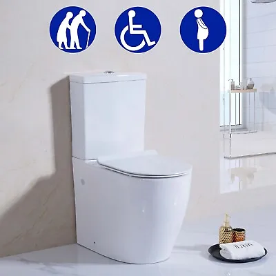 Comfort Raised Height Close Coupled Toilet Disabled Elderly Soft Closing WC Seat • £234.99