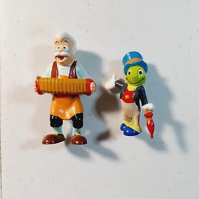 Lot Of 2 Vintage Disney Character Pinocchio Figures  Geppetto & Jiminy Cricket • $12.99