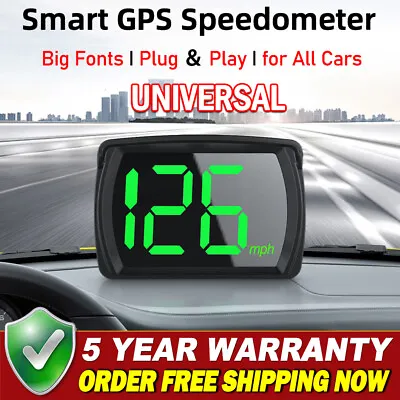 Latest GPS HUD Digital Speedometer Plug And Play For All Cars Big Font MPH • £9.49