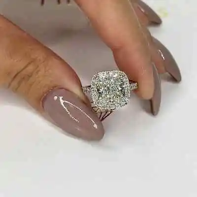 2CT Cushion Cut Lab Grown Diamond Engagement Ring 14K White Gold CVD Diamond IGI • $4985