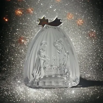 MIKASA Crystal Glass Nativity Scene Germany Christmas Table Decoration • $14