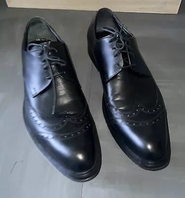 Via Spiga Dabney Leather Black Wing Tip Shoes Size 9.5 • $20