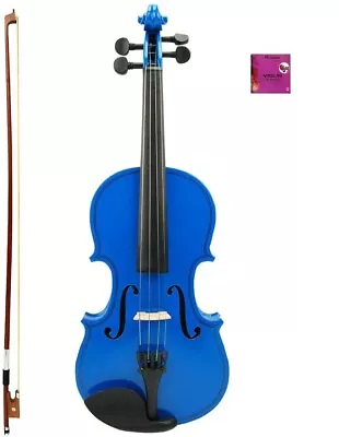 Blue ViolinCaseBowStringsBridgeRosin+E String~4/4 3/4 1/2 1/4 1/8 1/10 1/16 • $79.99