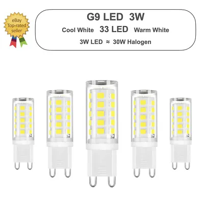LED Light Bulbs G9 3W ≈ 30W SMD2835 Replacement For G9 Halogen Capsule Bulbs • £3.90
