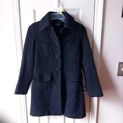 Mossimo - Black Wool Tweed Trench Coat • $25