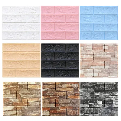 £1.79 • Buy 10X 3D Tile Brick Wall Sticker Self-adhesive Waterproof Foam Panel Stickers UK**
