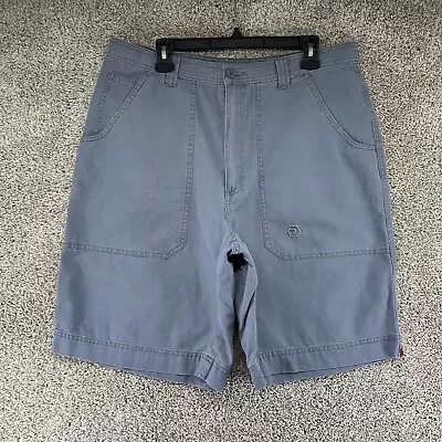Vintage OP Shorts Mens 36 Gray 10” Inseam Canvas Ocean Pacific Logo Flat Front • $12.50