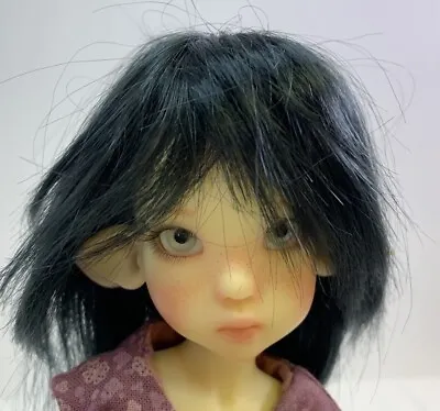 Black Long Synthetic Mohair Doll Wig For Modern BJD Or Vintage • $20.25