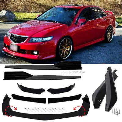 For Acura TSX Sedan 04-14 Front Bumper Lip Spoiler Splitter+Side Skirt+Rear Lip • $198.99