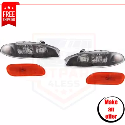 Headlight Kit 4 Pc Left Right Side For 97-99 Mitsubishi Eclipse GS GST GSX RS • $155.39