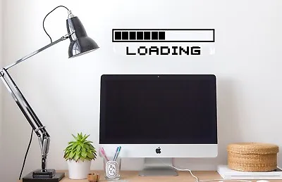 £4 • Buy COMPUTER GAME LOADING Vinyl Wall Sticker Decal Retro PS4 XBOX GAMING -17 COLOURS