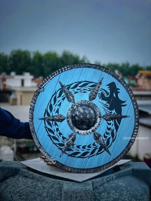 £83.72 • Buy Authentic Viking Battle Round Shield Wooden Cosplay Shield Wall Art Shield, Gift