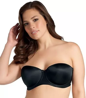 Elomi Smoothing Underwire Foam Molded Strapless Bra Black 40F • $34.50