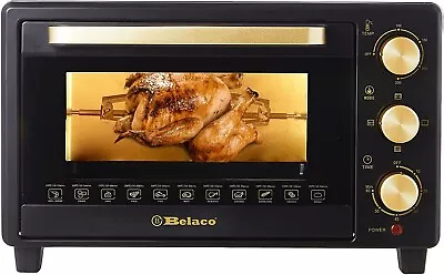 Belaco 23L Toaster Oven Tabletop Cooking Baking Portable Oven Rotiseerie 1380w • £69.90