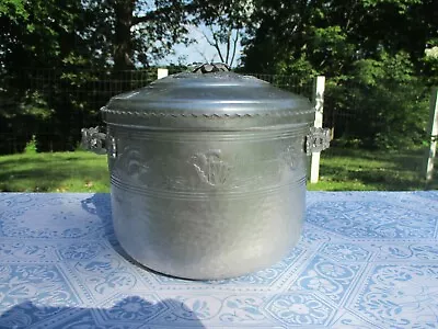 Vintage 1950’s Ice Bucket Forman Hammered Aluminum Nautical /Floral Design • $10