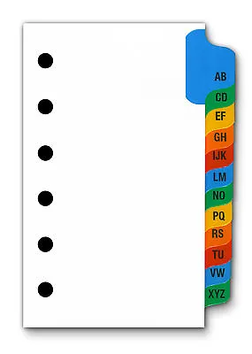 A-Z Index Tabs For Small 3 X 5 Inch 6 Ring Binder  • $6.95