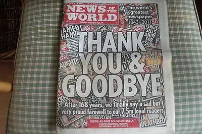 News Of The World (last Edition) 10 July 2011 • £2.80