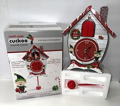 Santa’s North Pole Cuckoo Clock Plays A Christmas Carol Every Hour EUC • $32.50