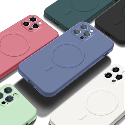 $3.58 • Buy Case For IPhone 14 11 12 13 Pro X XR XS Max 8 Plus Magnet Liquid Silicone Cover