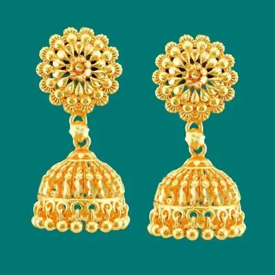 $16.82 • Buy Indian Bollywood Bridal Gold Plated Party Jhumki Jhumka Ethnic Fashion Earrings