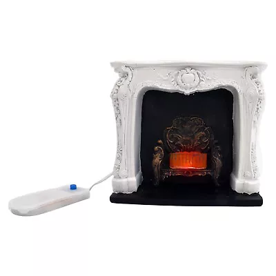 1:12 Miniature Fireplace Living Room Electric LED Flame Dollhouse Vintageil • $14.99