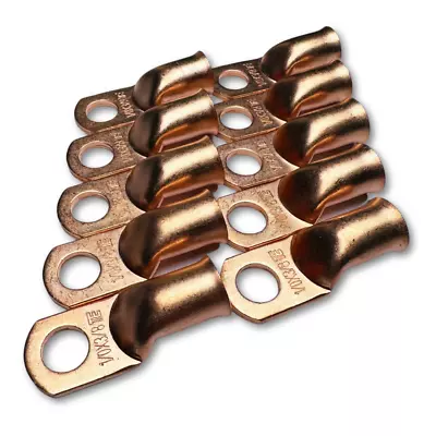 10x 1/0 Gauge 3/8  Hole OFC Copper Ring Terminal 0 GA M10 Battery Lug Connector • $13.95