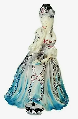 $124.99 • Buy Vintage GOLDSCHEIDER EVERLAST Victorian Lady Blue Dress With Mirror Figurine 