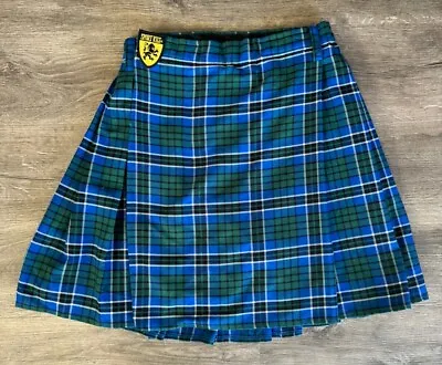 Sport Kilt Large Bright Blue Green Plaid Adjustable Waist Skirt • $29.99