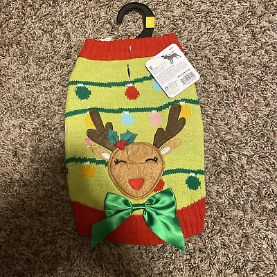 $11.49 • Buy Merry Markings - Oh, Deer  Holiday Reindeer Sweater - Dog (Small) 13-15”