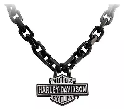 Harley-Davidson Men's Vintage B&S Large Link Necklace - Black Stainless Steel • $109.95