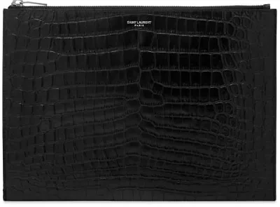 Saint Laurent YSL Tablet Pouch - Embossed Croc Womens - Wallet Clutch Designer • $790