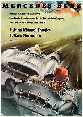 Vintage German Mercedes Racing Poster • $3.99