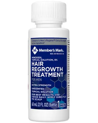 Member's Mark Minoxidil 5% Men Hair Regrowth Treatment Bottle 60g X 1 • £11.87