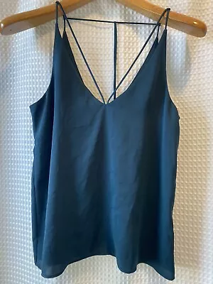 Topshop~US 2 UK 6 EUR 34~Strappy Cami Tank Top~Teal Green~Spaghetti Straps~Party • $12.99