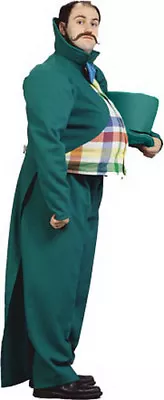 Wizard Of Oz Munchkin Land Mayor Costume Adult 4 Pc Green Coat Pants Hat & Tie • $99.98