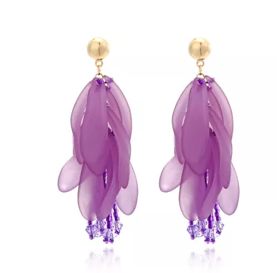 MARNI H&M  Purple  Petal Beads Streaming Earrings • $24.99