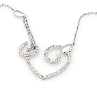 La Nouvelle Bague 18kt White Gold 1.20ct Diamond Open Heart Necklace • $1996.09