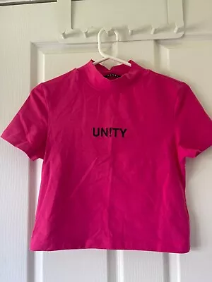 Ksubi Unity Pink Mock Neck Cropped Tshirt Size M • $9.99