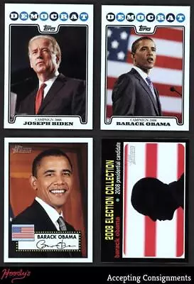 Lot Of 4 - 2008 Topps Campain / 2009 Heritage SP Barack Obama / Joseph Biden • $0.99