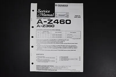 Pioneer A-Z460 A-Z360 Stereo Amplifier Service Manual - Genuine Original • $19.99