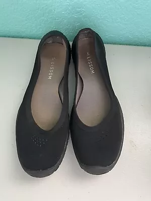 Lissom Flyte Womens 6 Black Slip On Lightweight Comfort Travel Ballet Flat Shoes • $20