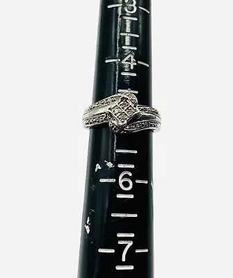 Vtg Old Designer Sign Hou 925 Sterling Silver Diamond Ring Sz5 Jewelry Not Scrap • $9.99