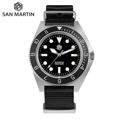 San Martin 40mm Classic NH35 Field Watch For Men Diving Self-Winding Military Wa • $185.99