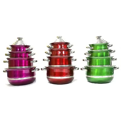 4pcs Cookware Set Pan Pot Non Stick Cookware Set16cm18cm20cm22cmRED PINKGREEN • £19.99