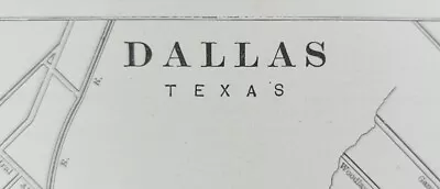 1902 DALLAS TEXAS Map 11 X14  ~ Old Antique Original ~  OAK CLIFF ~ VERY GOOD • $17.96