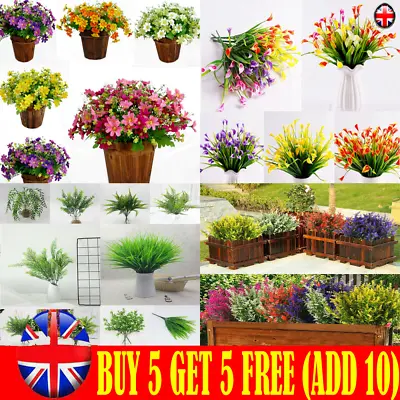 Artificial Stems Flowers Plants Bunch Wedding Home Grave Outdoor Bouquet Decor • £3.69