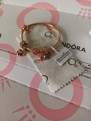 Pandora  Genuine  Rose Gold Plated Charm Bracelet. 18 Cm . • £140