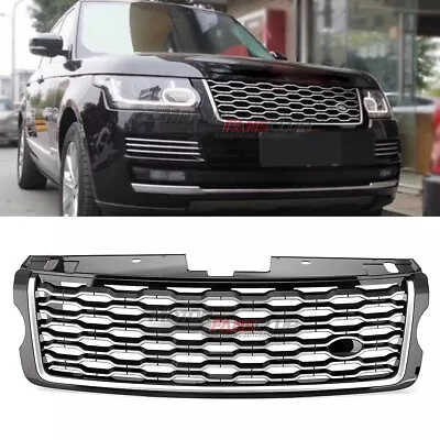 Front Upper Grille Black Silver For Land Rover Range Rover Vogue L405 2013-2017 • $140